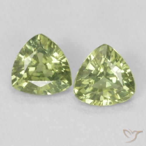 0.68ctw Naturel Vert terre Saphir, Trillion, VS