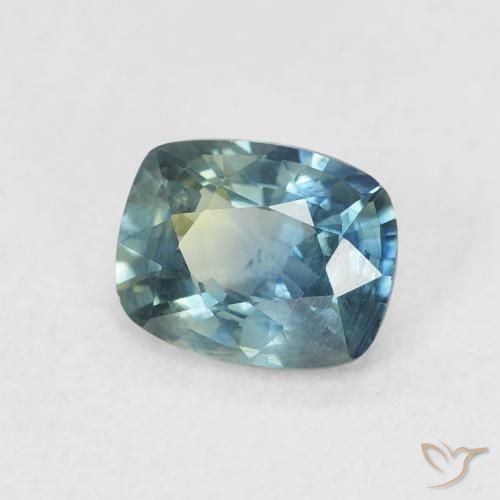 Saphir Sarcelle naturelle Coussin, 0.81 ct, VS