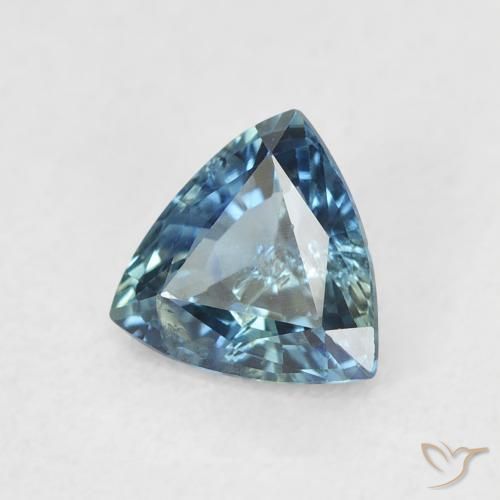Saphir Sarcelle naturelle Trillion, 0.73 ct, VS