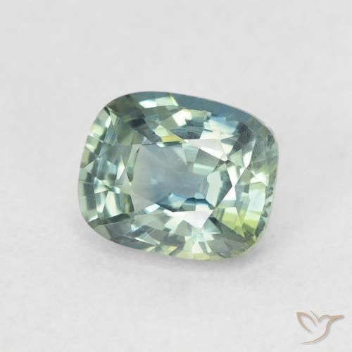 Saphir Sarcelle naturelle Coussin, 0.77 ct, VS