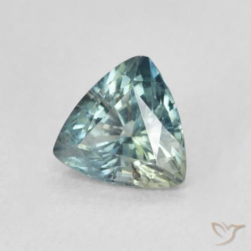 Saphir Sarcelle naturelle Trillion, 0.74 ct, VS
