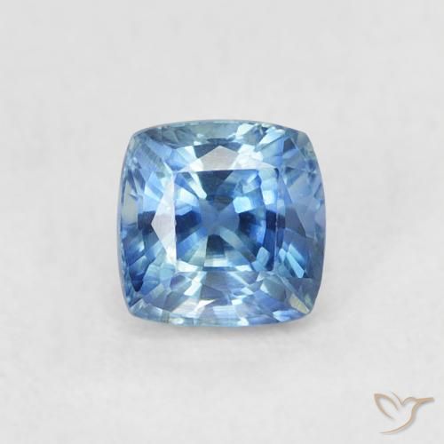 0.57ct Naturel Bleu clair Saphir, Coussin, VVS-VS
