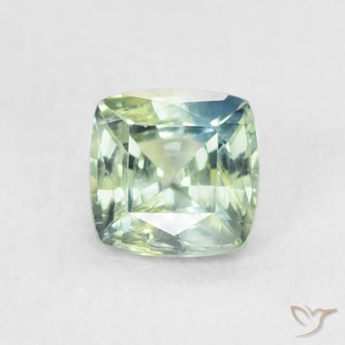 0.63ct Naturel Bleu vert Saphir, Coussin, VS, Photo A