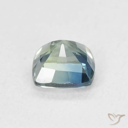 Saphir Bleu vert naturelle Coussin, 0.63 ct, VS