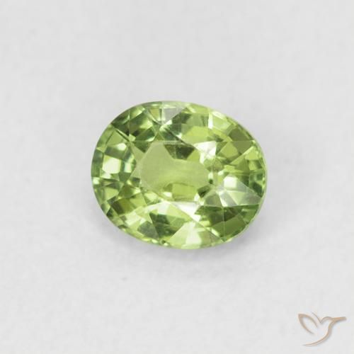 Saphir Vert poire naturelle ovale, 0.48 ct, VVS
