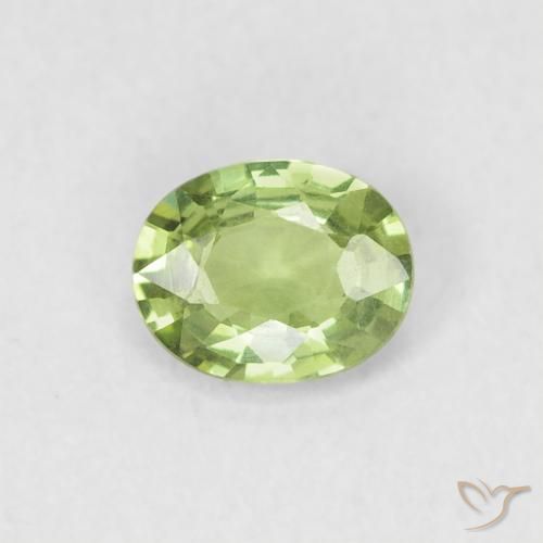 0.38ct Naturel Vert jaunâtre Saphir, ovale, VVS