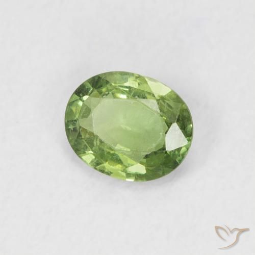 Saphir Vert poire naturelle ovale, 0.41 ct, VVS