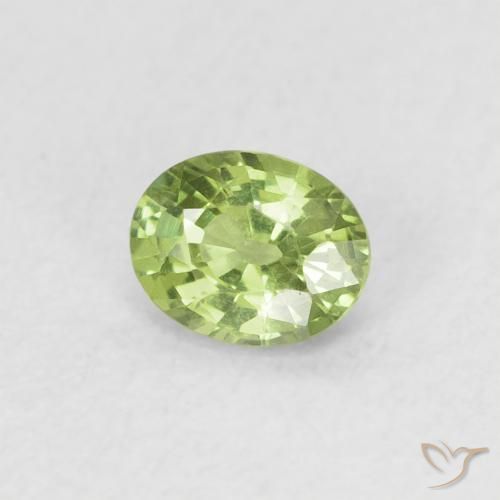 Saphir Vert clair naturelle ovale, 0.40 ct, VVS
