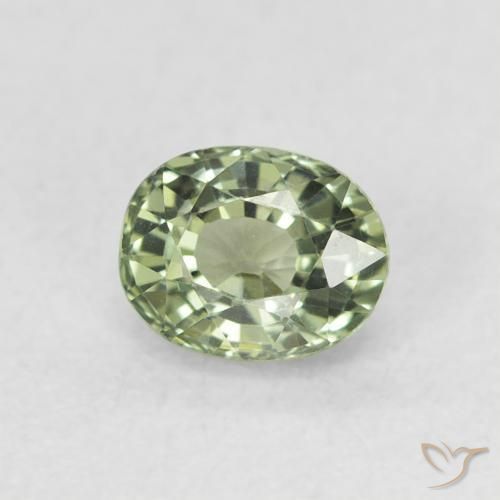 0.66ct Naturel Vert grisâtre Saphir, ovale, VVS