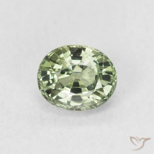 0.62ct Naturel Vert clair Saphir, ovale, VVS