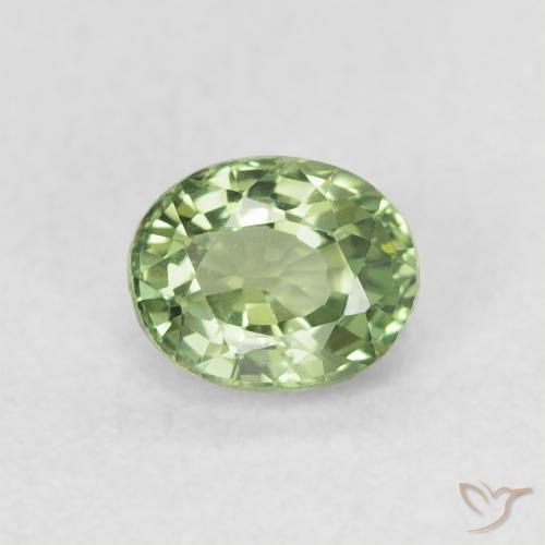 0.64ct Naturel Vert clair Saphir, ovale, VVS