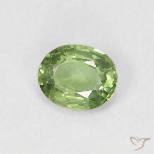 Saphir Vert moyen naturelle ovale, 0.50 ct, VS