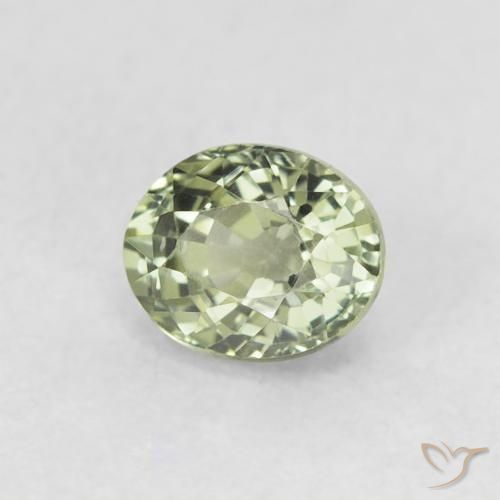Saphir Vert forêt léger naturelle ovale, 0.68 ct, VVS