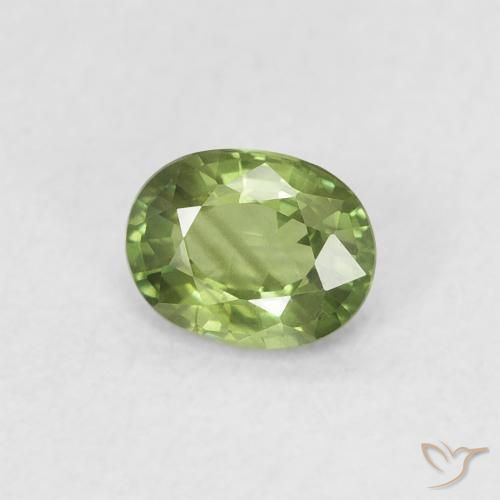 Saphir Vert forêt léger naturelle ovale, 0.44 ct, VS
