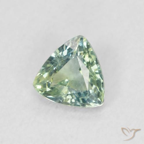 Saphir Medium Light Green naturelle Trillion, 0.50 ct, VVS-VS