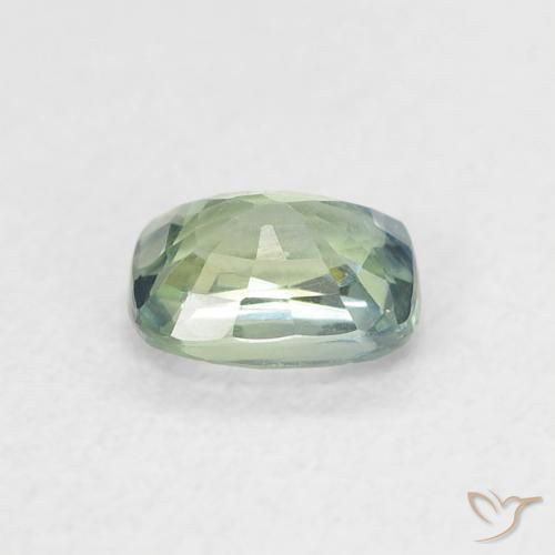 Saphir Bleu vert moyen naturelle Coussin, 0.60 ct, VVS-VS