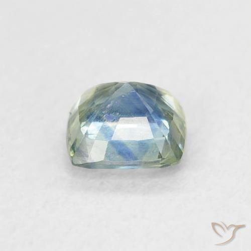 Saphir Sarcelle naturelle Coussin, 0.71 ct, VS-SI