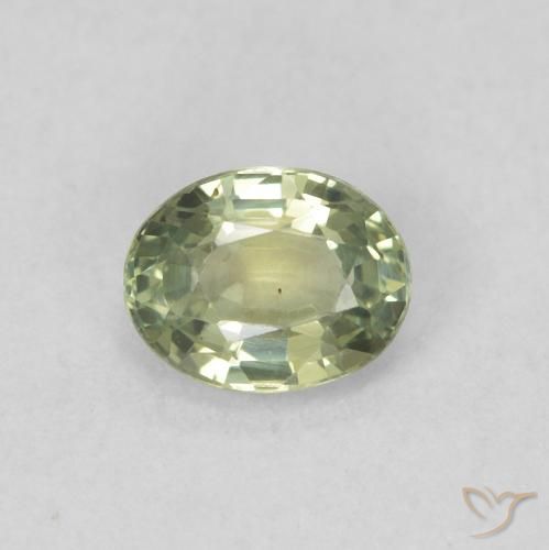 0.43ct Naturel Vert clair Saphir, ovale, VVS-VS