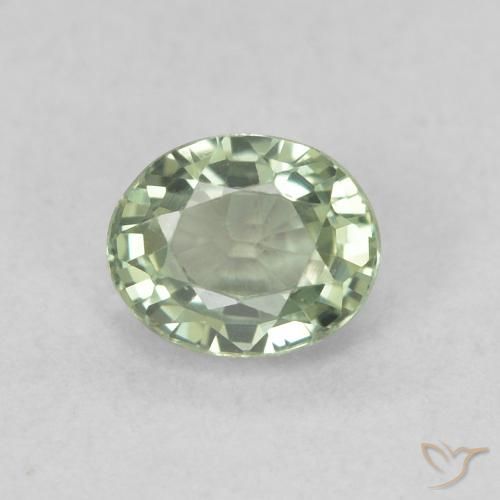 0.59ct Naturel Vert pâle Saphir, ovale, VVS-VS