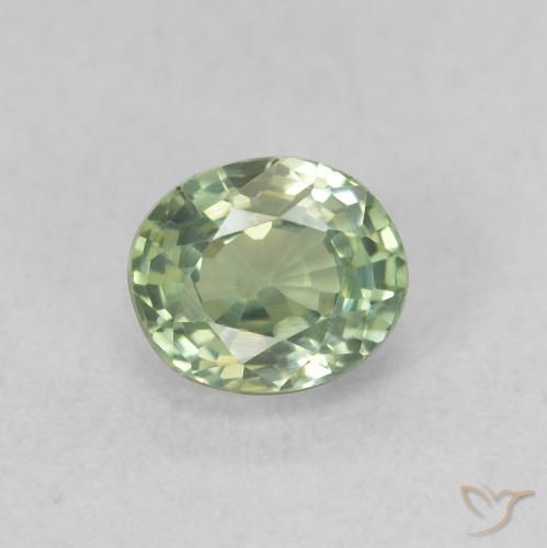 0.60ct Naturel Vert clair Saphir, ovale, VVS-VS
