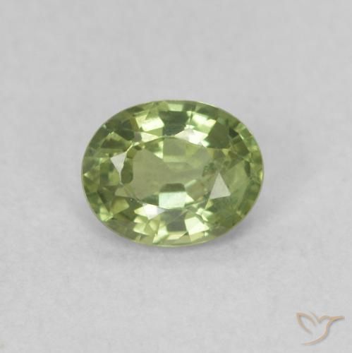 0.42ct Naturel Vert chaud Saphir, ovale, VVS-VS