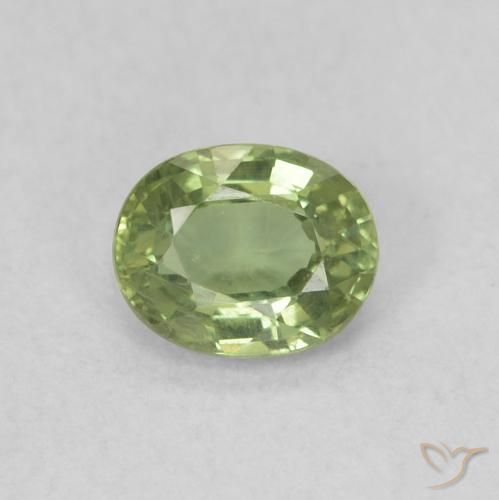 0.45ct Naturel Vert chaud Saphir, ovale, VVS-VS