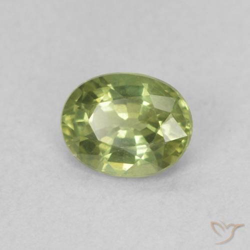 0.47ct Naturel Vert jaunâtre Saphir, ovale, VVS-VS