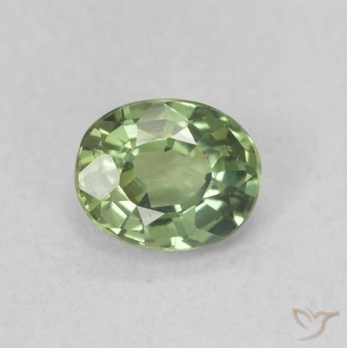 0.56ct Naturel Vert sauge léger Saphir, ovale, VVS-VS