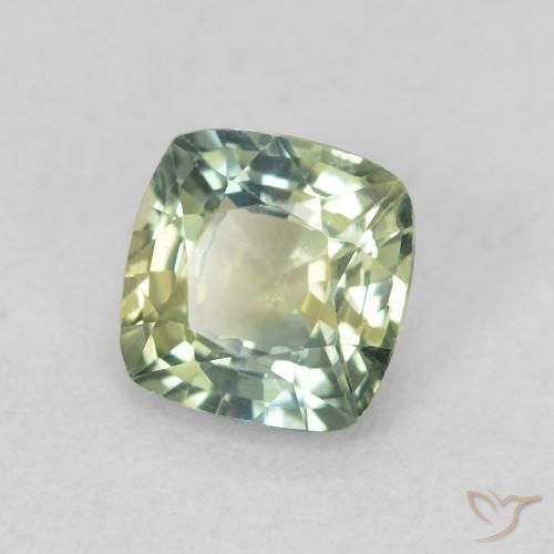 Saphir Bleu vert naturelle Coussin, 0.77 ct, VS