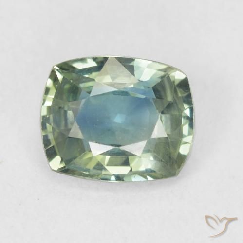 0.79ct Naturel Sarcelle Saphir, Coussin, VS
