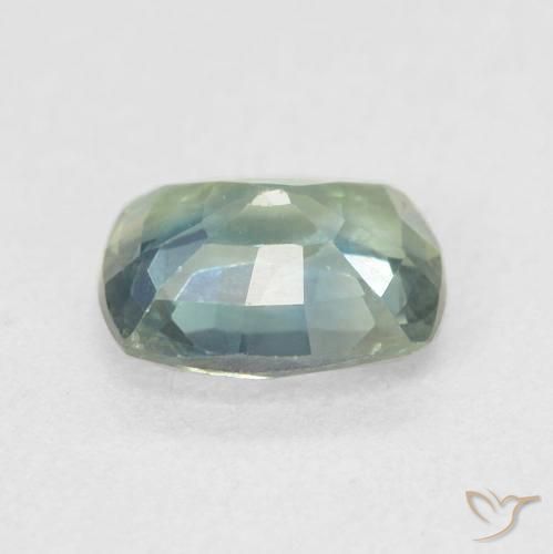 Saphir Sarcelle naturelle Coussin, 0.79 ct, VS