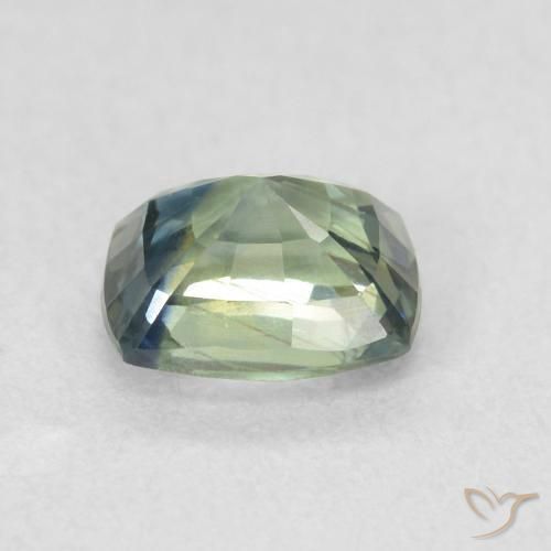 Saphir Sarcelle naturelle Coussin, 0.78 ct, VS