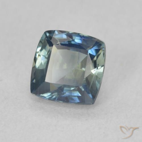 Saphir Sarcelle naturelle Coussin, 0.87 ct, VS