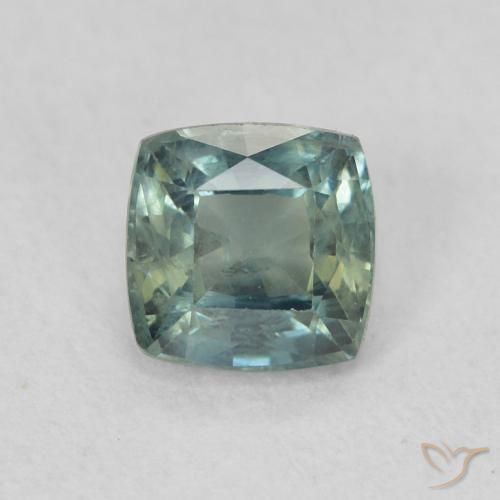 0.71ct Naturel Bleu vert moyen Saphir, Coussin, VS