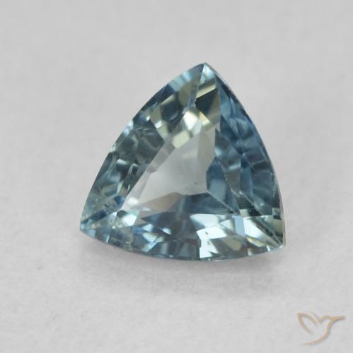 Saphir Sarcelle naturelle Trillion, 0.69 ct, VS