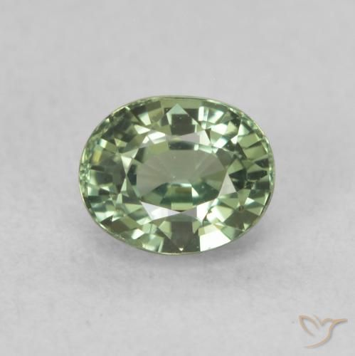 0.73ct Naturel Vert forêt léger Saphir, ovale, VVS-VS