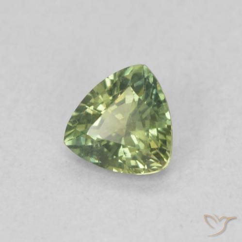 Saphir Vert foncé naturelle Trillion, 0.36 ct, VVS-VS