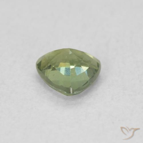 Saphir Vert foncé naturelle Trillion, 0.36 ct, VVS-VS