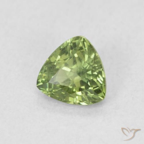 Saphir Vert moyen naturelle Trillion, 0.48 ct, VVS-VS