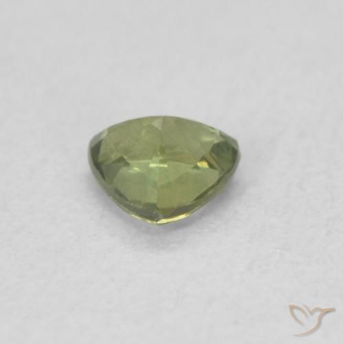 Saphir Forêt verte naturelle Trillion, 0.35 ct, VVS-VS
