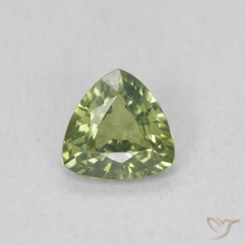 0.35ct Naturel Vert jaunâtre Saphir, Trillion, VVS-VS