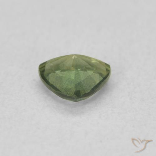 Saphir Vert jaunâtre naturelle Trillion, 0.35 ct, VVS-VS
