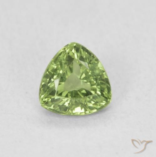 Saphir Vert moyen naturelle Trillion, 0.46 ct, VVS-VS