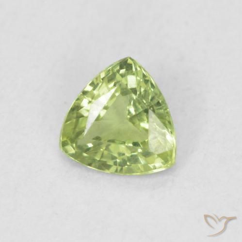 Saphir Vert vif et léger naturelle Trillion, 0.40 ct, VVS-VS
