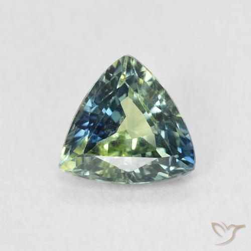 0.59ct Naturel Bleu vert Saphir, Trillion, VVS