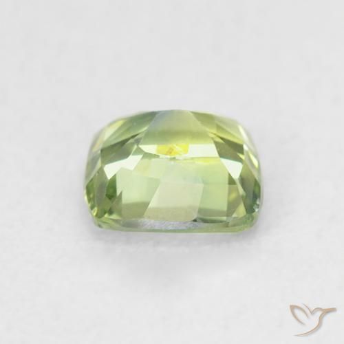 Saphir Vert moyen naturelle Coussin, 0.79 ct, VVS