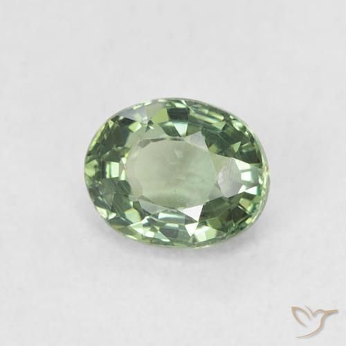 Saphir Vert foncé naturelle ovale, 0.62 ct, VVS-VS