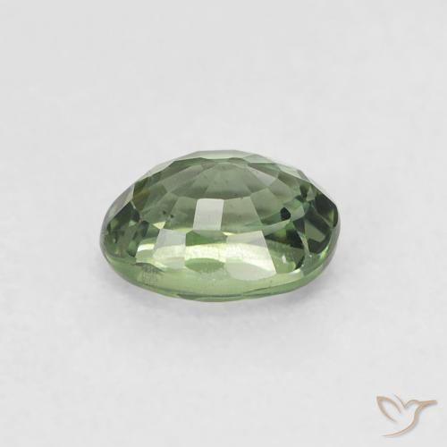 Saphir Vert foncé naturelle ovale, 0.62 ct, VVS-VS