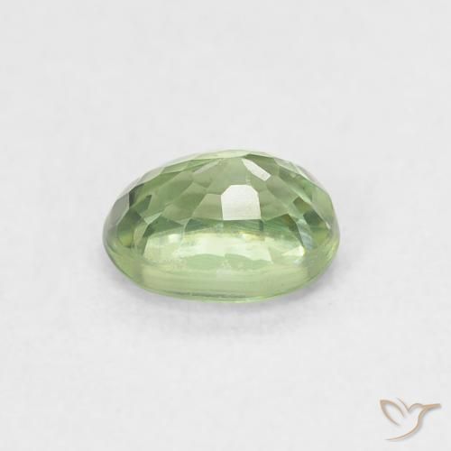 Saphir Vert sauge léger naturelle ovale, 0.57 ct, VVS-VS