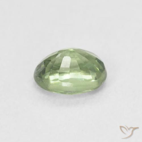 Saphir Vert sauge naturelle ovale, 0.55 ct, VVS-VS